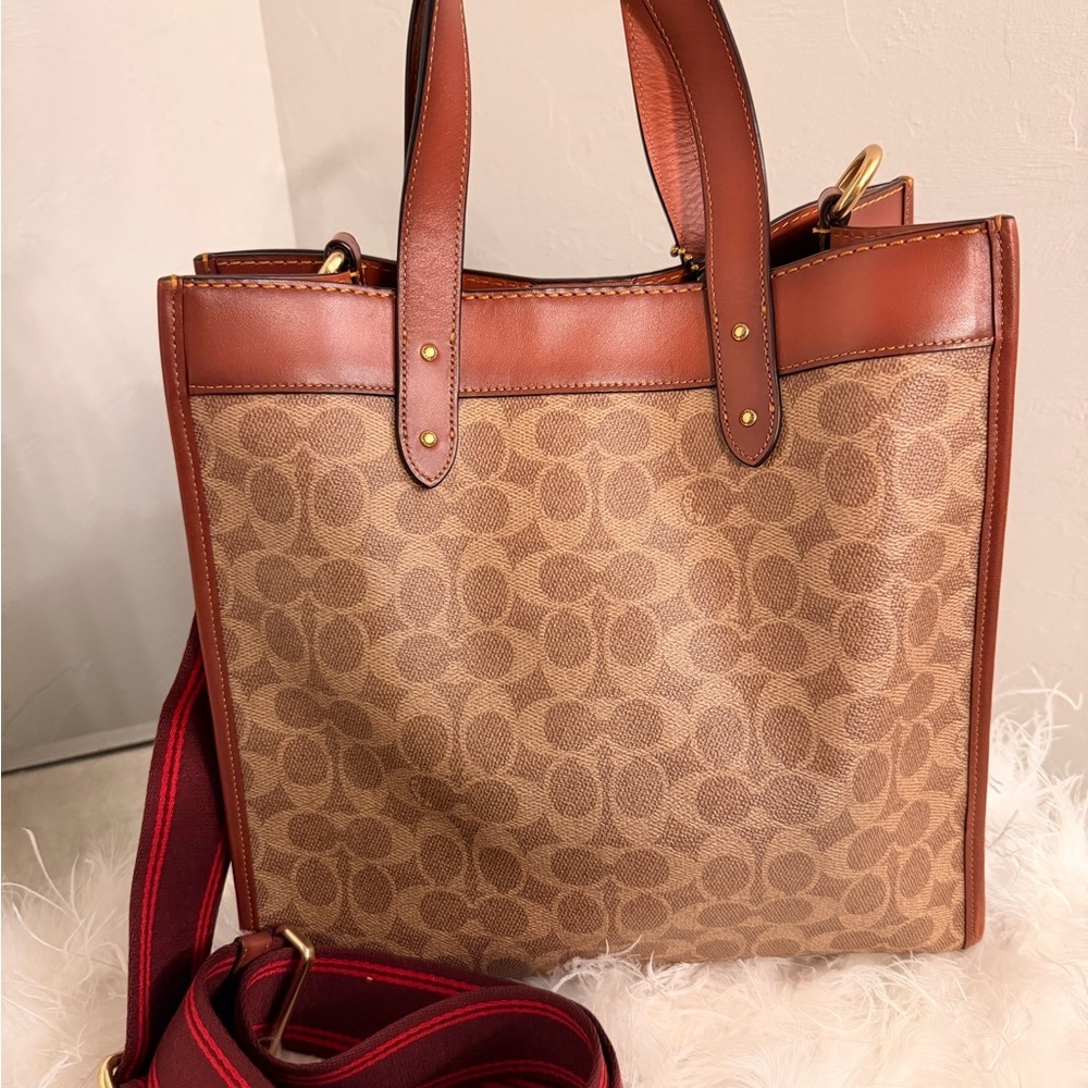 Field Carriage & Signature Coated Canvas Tote